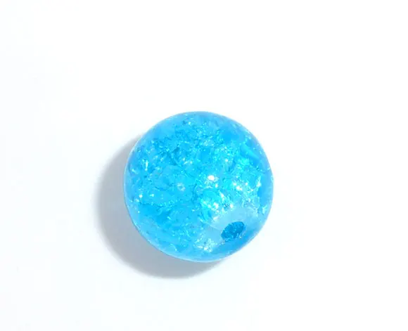 

DoreenBeads Glass Loose Beads Round Blue Crackle About 8mm( 3/8") Dia, Hole: Approx 1.2mm, 45 PCs new
