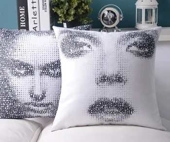 

Double letters pixels person Cushion Pillow cushions home decor sofa waist throw pillows