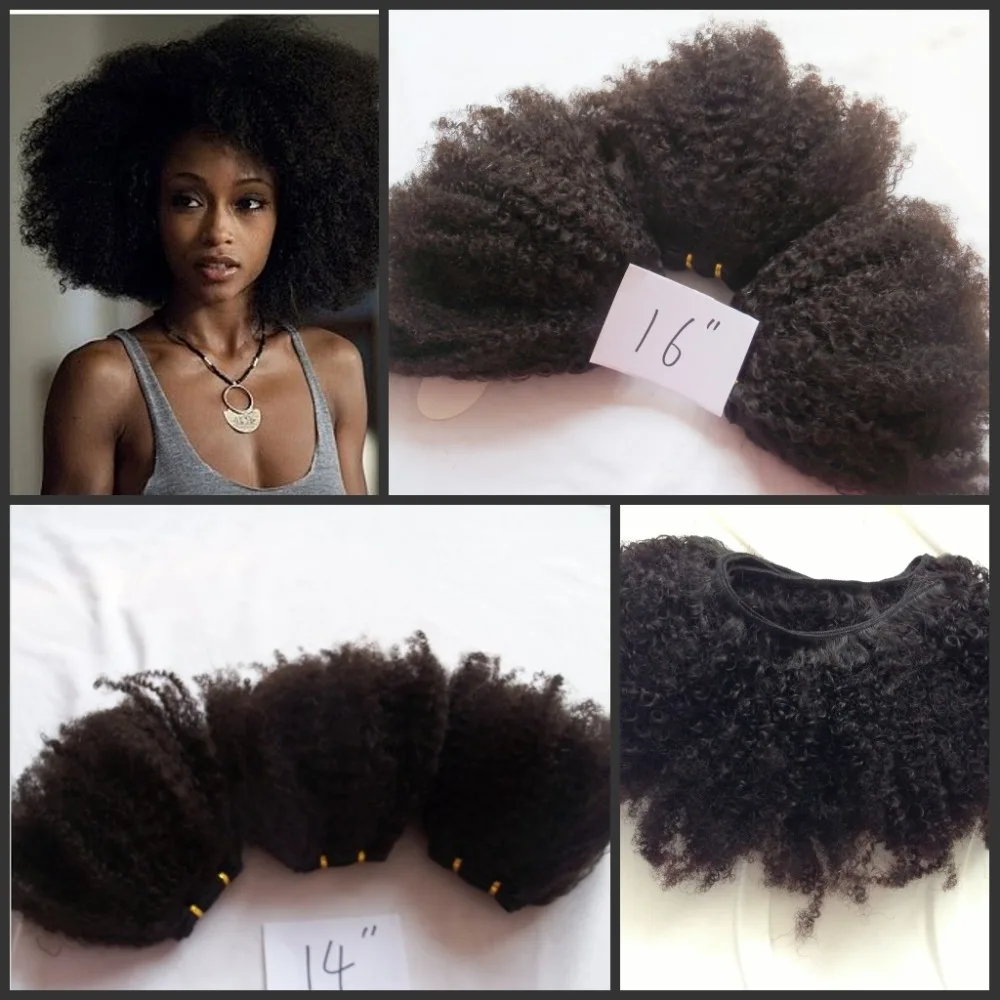 10a Best Quality Peruvian Virgin Hair Afro Kinky Curly Hair Weft 3