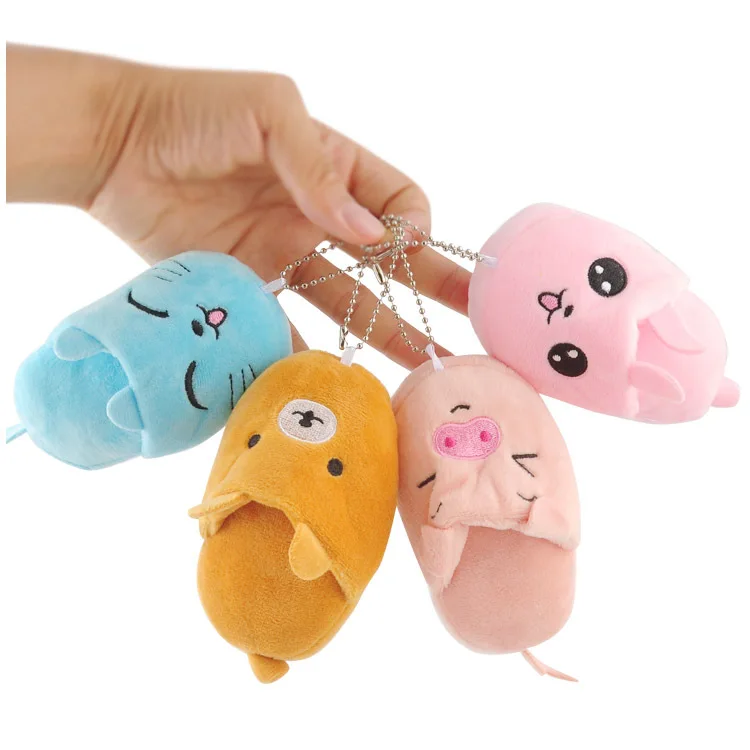 1pcs Cute minni flip flop plush pendant toy doll clamshell doll plush keychain 10cm color randomly prepare wj04