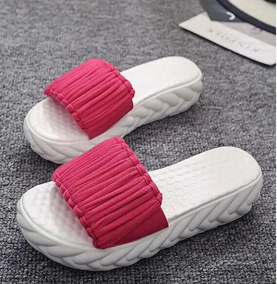 

2018 fashion new style Women Slipper Summer knitting wool Wedges slipper flip flops gladiator Women platform slipper W296