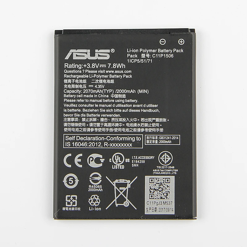 Аккумулятор ASUS C11P1506 для телефона ASUS Live G500TG ZC500TG Z00VD ZenFone Go 5,5 дюймов 2070 мАч