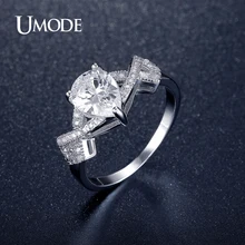 UMODE New CZ Wedding Engagement Rings For Women White / Rose / Gold Plated Fashion Jewelry Bijoux Wholesale AUR0365