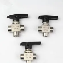 50 шт. 3 way внутренняя резьба шаровой клапан 1/" из нержавеющей стали 304 высокого давления высокотемпературный шариковый клапан