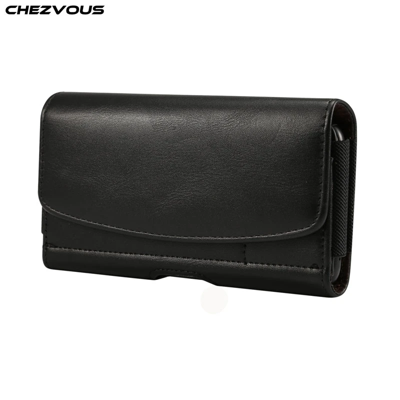 CHEZVOUS Universal Pouch Leather Case 4.8/5.2/5.5/6.5 inch for iPhone Samsung Huawei Xiaomi with Card Holder Belt Clip Holster iphone 8 plus leather case