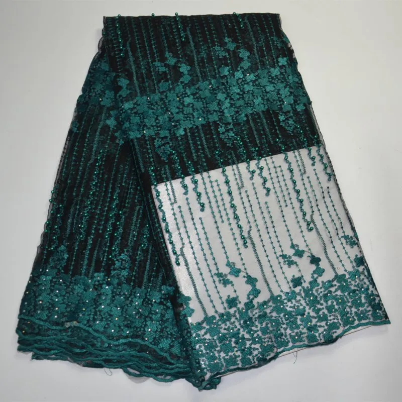 

African Lace Fabric 2018 High Quality Lace French Tulle Lace With Beaded Bridal Wedding In Nigerian For 5 yards free shipping-30