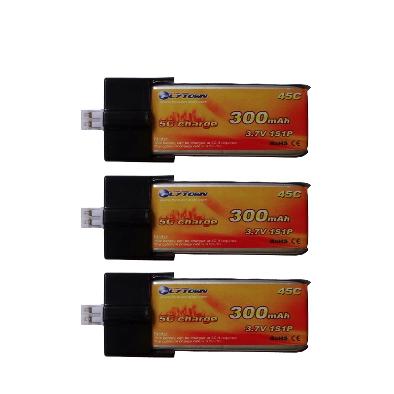 

3PCS Flytown 300mAh 3.7V 45C/90C Lipo battery with PH2.0 Plug for EFLITE E-Flite Blade mCPX FBL100 Nano QX 3D Helicopter parts