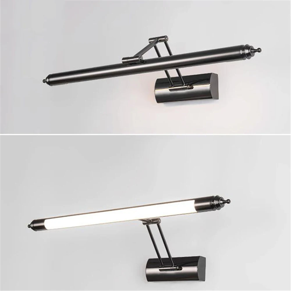 Современный светодиодный светильник с поворотным рычагом, настенный светильник с регулировкой поворота вверх и вниз, зеркальный светильник для шкафа, зеркальная лампа для ванной