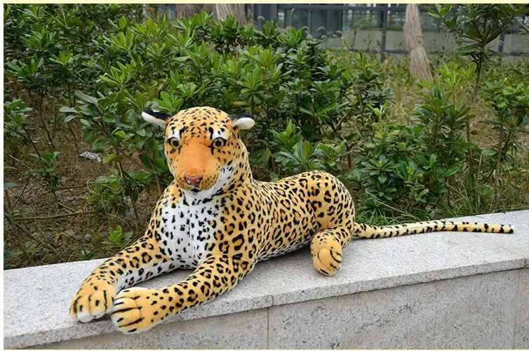 Средний прекрасный моделирования леопарда плюшевые игрушки Реалистичные леопарда Кукла подарок около 60 см