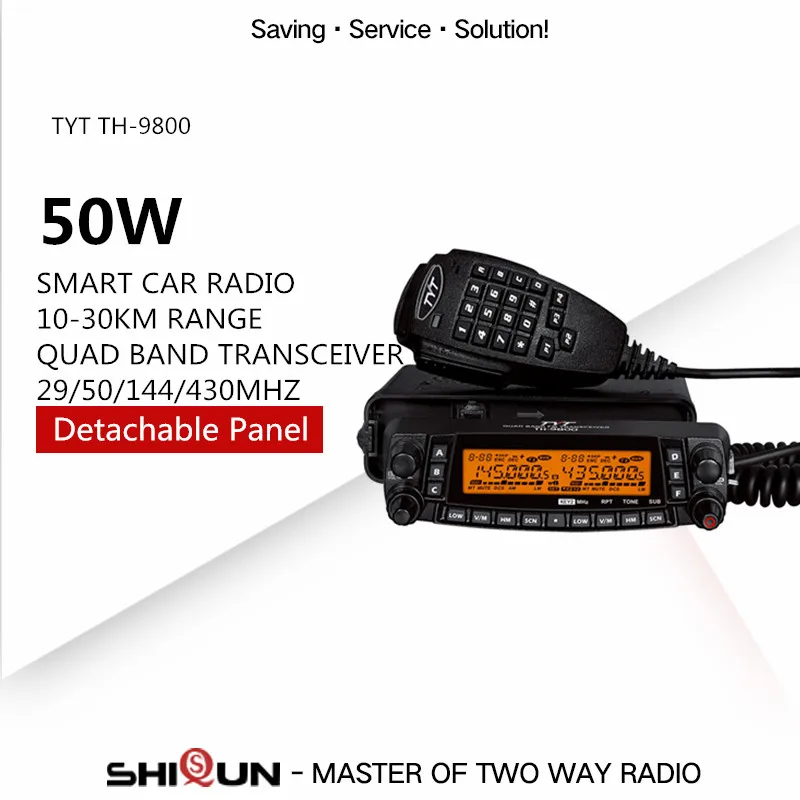 

TYT TH9800 TH-9800 Mobile Transceiver Automotive Radio Station 50W 809CH Repeater Scrambler Quad Band VHF/UHF Car Truck Radio