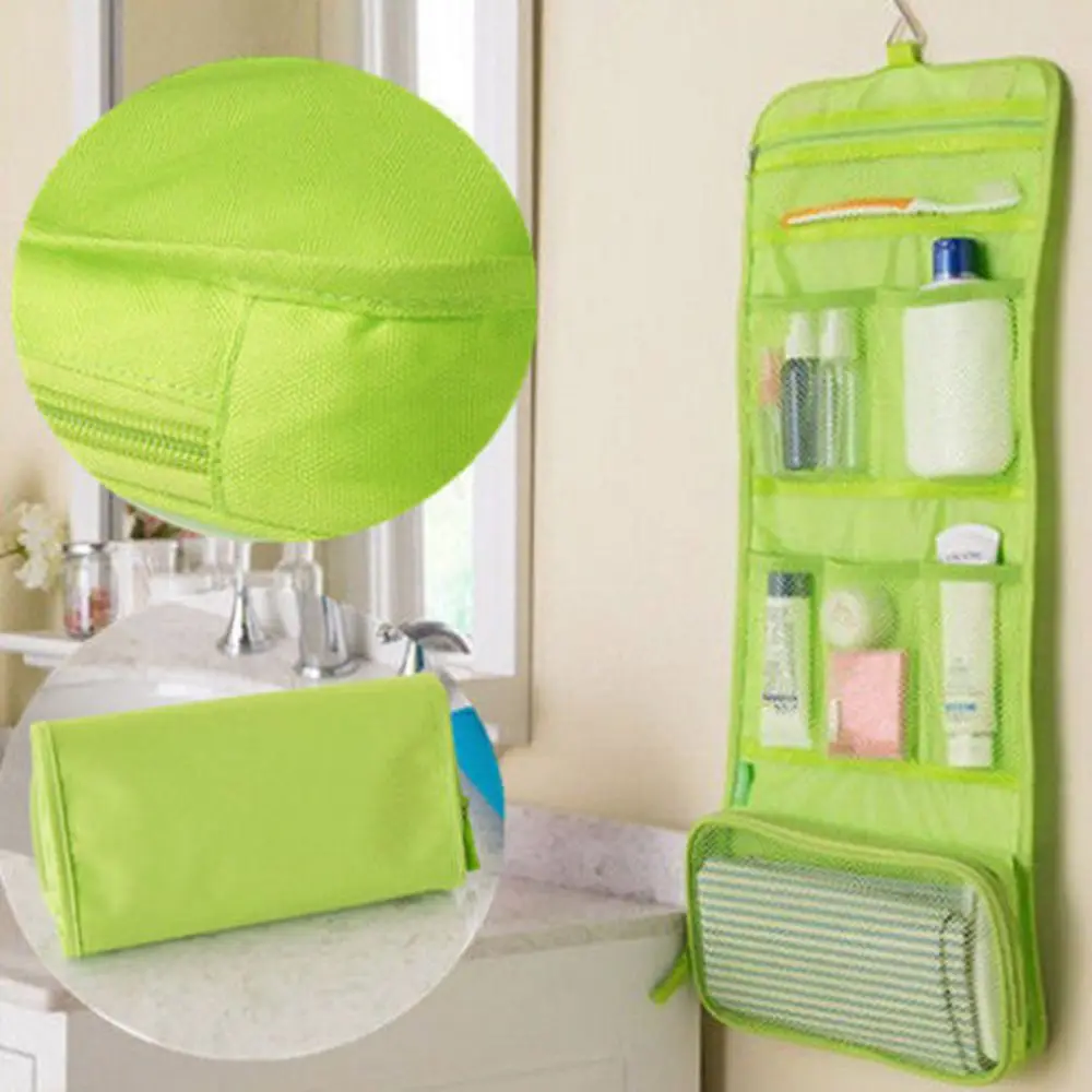 

Multifunctional Portable Folding Travel Storage Bag Wall Mounted Hanging Cosmetic Bag Makeup Organizer Pouch Sundries Case