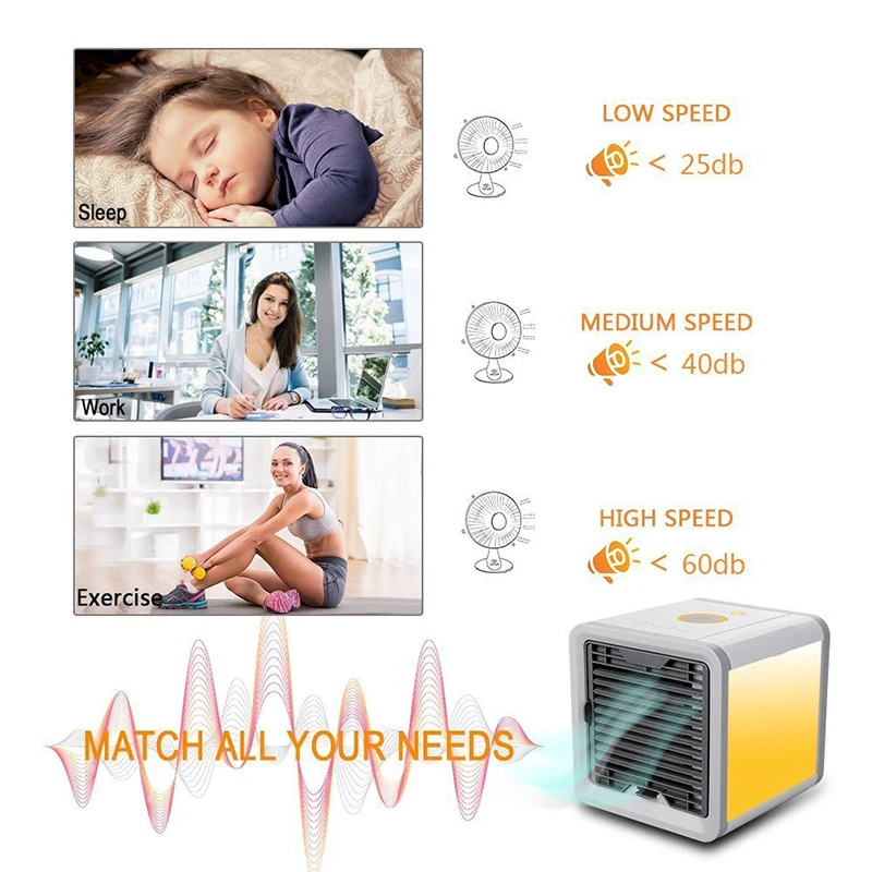 USB Air Cooler Fan Personal Space Artic Air Cooler Portable Desk Fan Mini  Conditioner Device Cool Soothing Wind For HomeOffice (6)