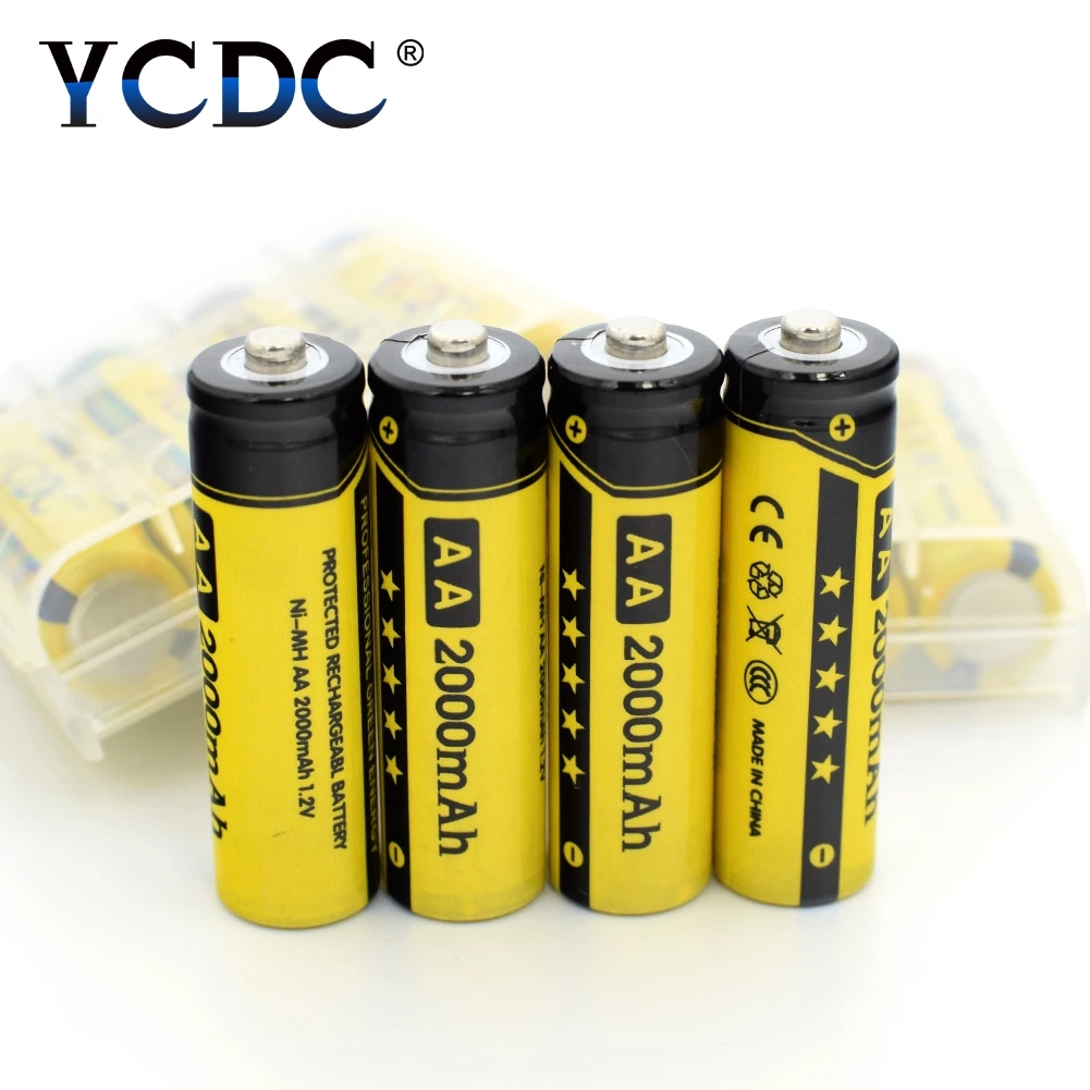 YCDC горячий! 4 шт 1 2 V AA 2000 mAh ni mh аккумуляторная батарея EE6338|rechargeable battery|aa mahbattery a |