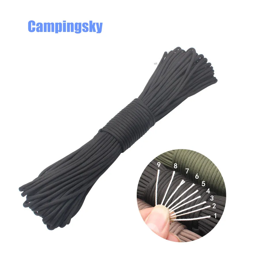 Camping sky 550 Paracord 9 strand 100FT Mil Spec type III Paracord 550 парашютный шнур выживания верёвка для скалолазания на открытом воздухе для охоты