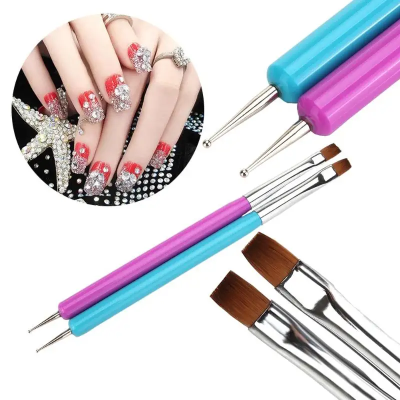 1 шт. ручка для дизайна ногтей УФ гелевая рисования акриловая стразы 2 способа