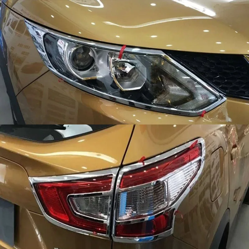 Для NISSAN QASHQAI J11 2016 до 2019 хромированный передний задний Головной фонарь Крышка