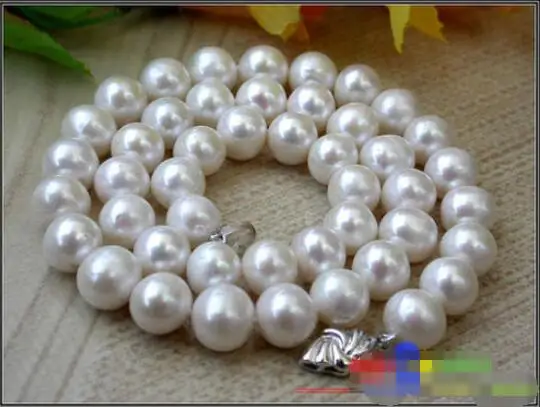 

Free shipping hot sale Women Bridal Wedding Jewelry >>AAA 17" 12mm ROUND WHITE FRESHWATER PEARL NECKLACE