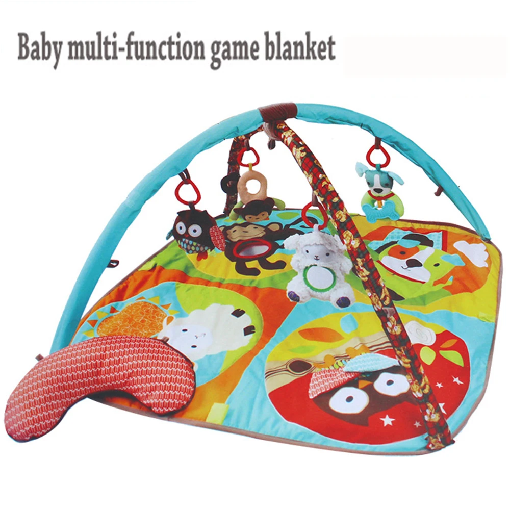 

Educational Baby rattle distorting mirror Teether Toy Play Mat Plush Game Tapete 0-1 Year Infant Crawling Mat Blanket Carpet