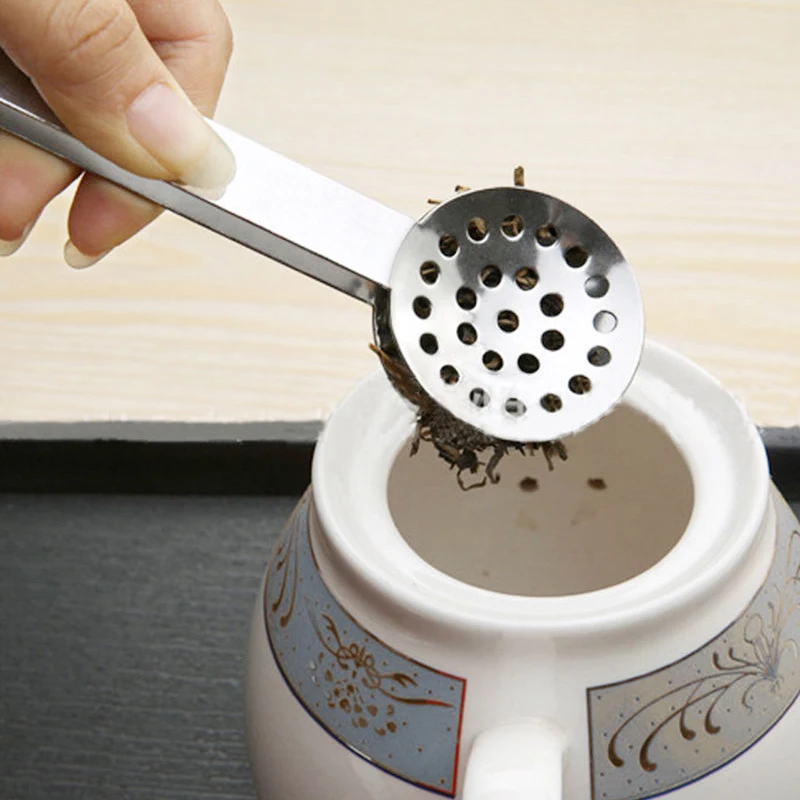 New 1pc Stainless Steel Round Teabag Tongs Tea Bag Squeezer Holder Grip Kitchen Tool