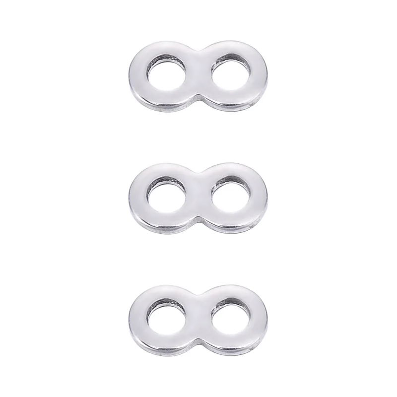 

20PCS Stainless Steel 8 Shaped Ring Infinity Connectors Suit For Rope Jewelry Making Findings 11mmx6mm