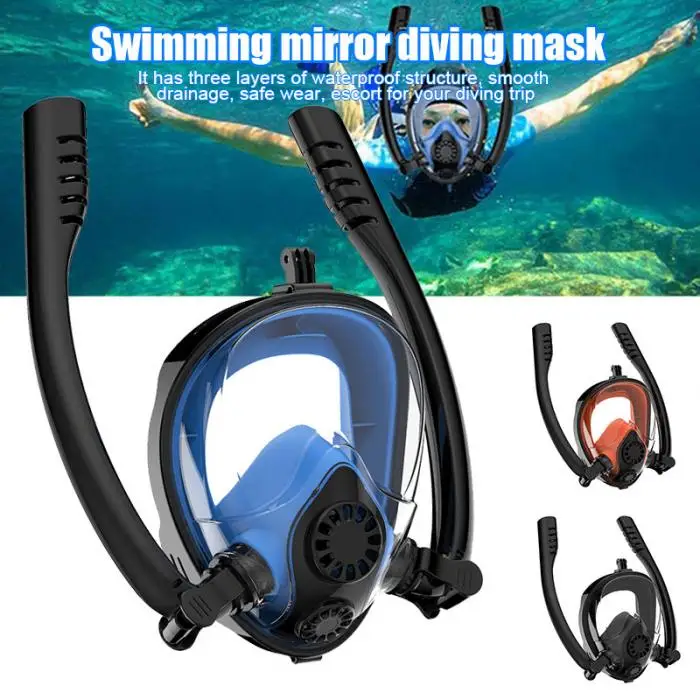 Взрослая маска для плавания и подводного плавания, противотуманная, анти-протекающая, прозрачная, для всего лица, для дайвинга, Сноркелинга, маска BHD2