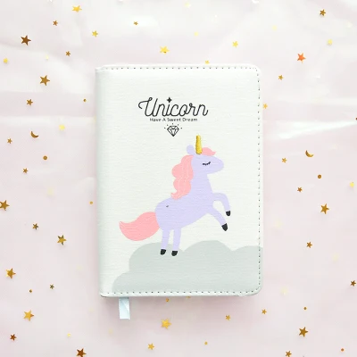 Kawaii Unicorn записная книжка Bullet Journal Agenda Planner Тканевая обложка Записная книжка Дневник ежемесячный недельный для планирования расписания школьные принадлежности - Цвет: White