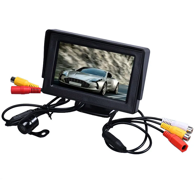 

Podofo 4.3 Inch TFT LCD Car Monitor Foldable Monitor Display Reverse Camera Parking System For Car Rearview Monitors #YL1
