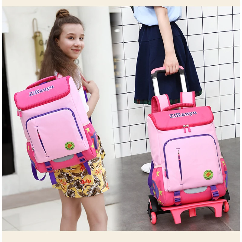 Школьная сумка на колесах, сумка для багажа, рюкзак для девочек-подростков, последние съемные детские школьные сумки, 2/6 колёса, лестницы, рюкзак