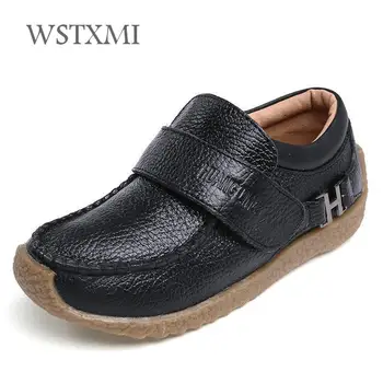 

New Boys Genuine Leather Loafer Shoes for Children Oxford Black Wedding Party Shoes Kids Moccasins Casual Student Dress Shoes