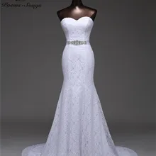 Красивые свадебные платья с поясом, украшенные кристаллами, сексуальное платье русалки, свадебное платье G530