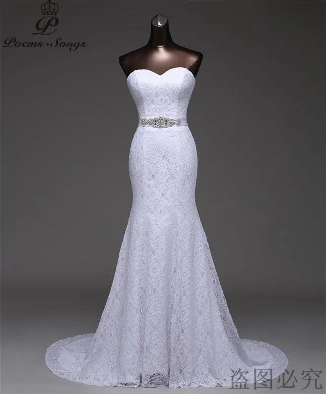 Customized Beautiful Crystal belt bandage Sexy mermaid Wedding Dresses vestidos de noiva robe de mariage Bridal gown G530
