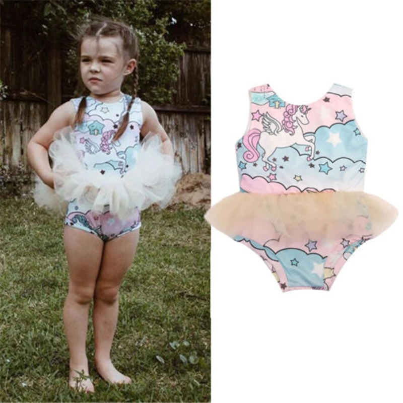 Baby Floral Unicorn Romper Infant Kid Girls Clothes Baby Cotton Lace