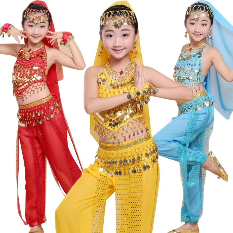 8pcs/Set Sparkly Belly Dance Workout Costumes for kids Girls Women ...