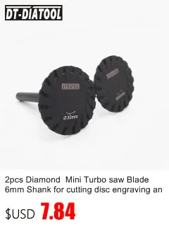 DT-DIATOOL 2 шт. мини diamond режущие диски Съемный 6 мм хвостовиком Turbo резка диск для гранит мрамор камень колесо для шлифовки бетона