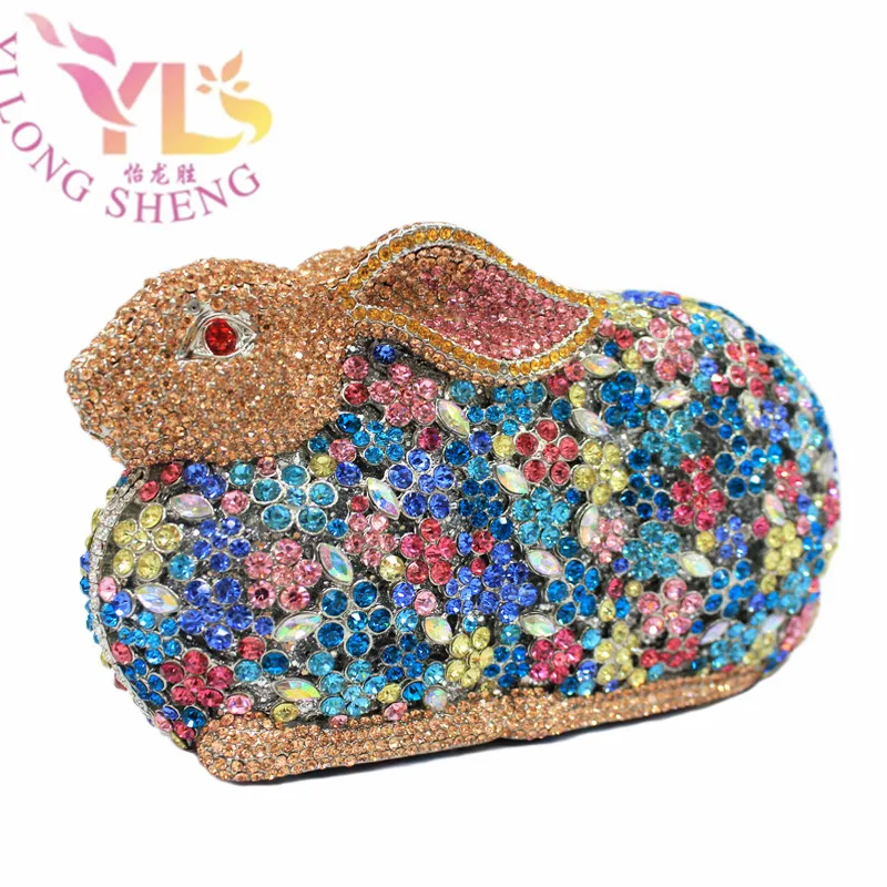 

Wholesale Luxury Rabbit Evening Party Clutch Diamonds Decorated Clutch Evening Bags Hand Purse Bag Rabbit Design YLS-A22M