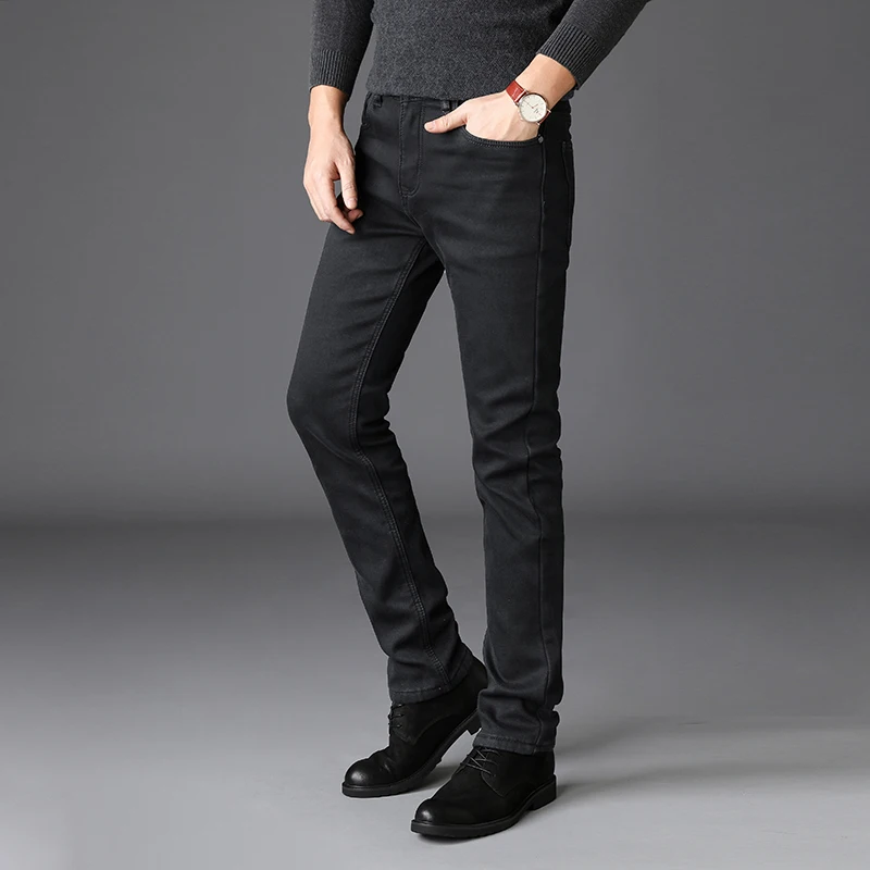 Новые джинсы мужские классические джинсы высокого качества прямые брюки мужские повседневные брюки размера плюс хлопковые джинсовые брюки серые