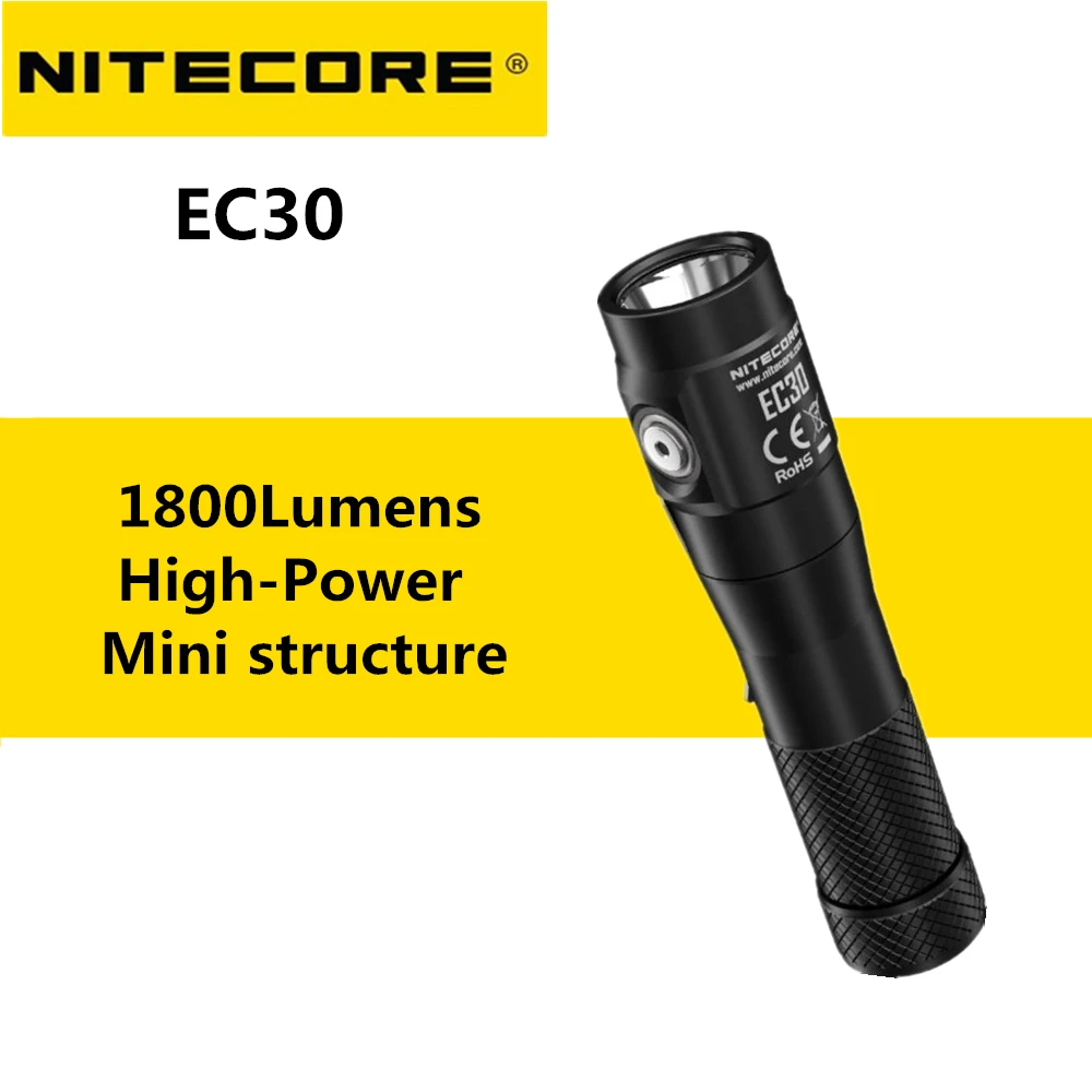 Ультракомпактный фонарик NITECORE EC30 с высокой мощностью и боковым переключателем