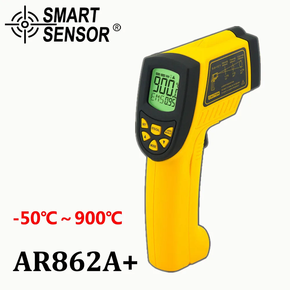 

SMART SENSOR AR862A+ Non-contact Digital IR infrared thermometer Laser Infrared Thermometer,Pyrometer -50~900C(-58~1652F)