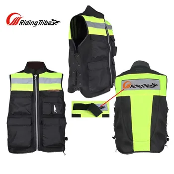 

Summer Riding Tribe motorcycle biker reflective safety vest jacket ,moto motorbike motocross black work high visiblity vest