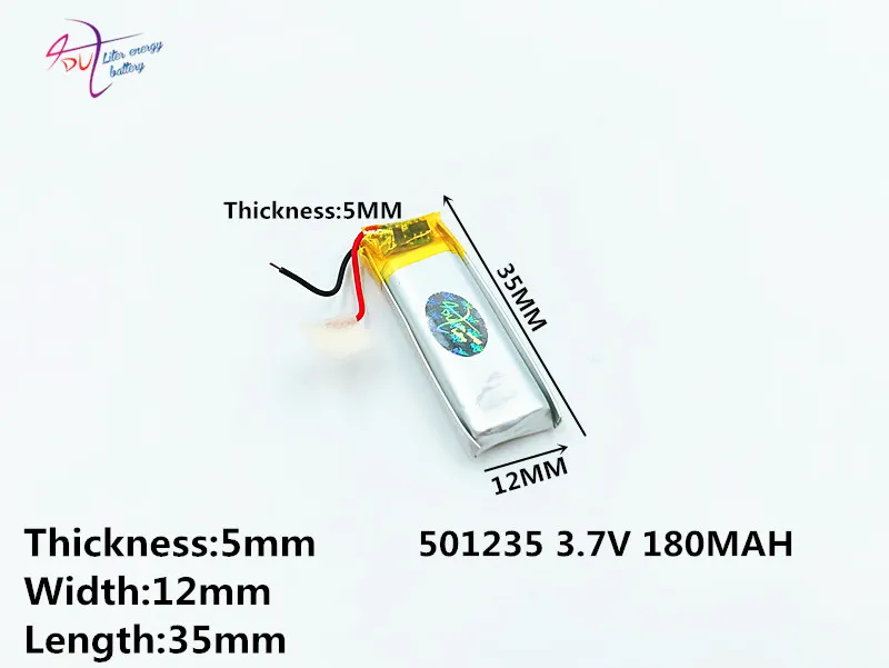 5psc Размер 501235 501035 3,7 в 180 мАч литий-полимерная батарея с доской для Mp3 Mp4 Mp5 Gps Цифровые продукты