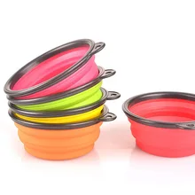 50 шт./партия, DHL,, миска для собак и кошек, щенков, питьевой складной, легко принять внешний питатель воды, туристическая миска, блюдо