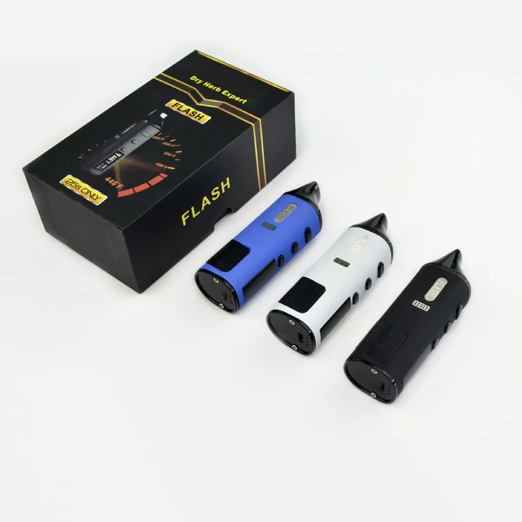 

LvSmoke Flash Dry Herb & Wax 2-in-1 Starter Kit Electronic Cigarette Herbal Vaporizer Kit 1600mAh Battery LED Screen TC Vape