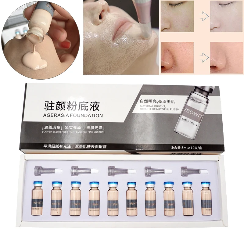

10PCS/Box 5ml Meso BB Glow White Brightening Serum BB Glow Skin Cream Skin Whitening Concealer Microneeding Makeup Foundation