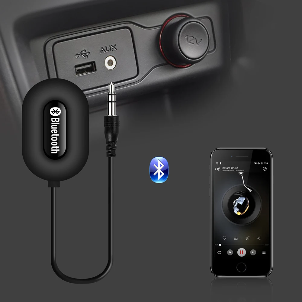 Free delivery Wireless Car bluetooth receiver Car Bluetooth 3.0 receiver Aux Usb 3.5 mm Car bluetooth handsfree kit