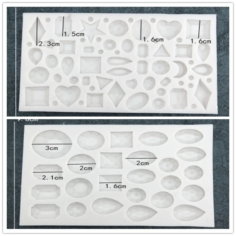 

DIY crystal drop mold diamond heart shape hemispherical silica gel mold square sapphire baking baking silicone mold WMJ-867