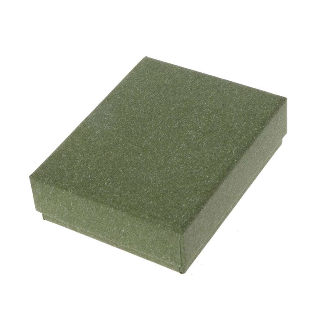 JAVRICK 7x9x3 см квадратная крафт-коробка для ювелирных изделий ожерелья серьги шкатулка для браслетов подарочная упаковка для демонстрации - Цвет: Зеленый