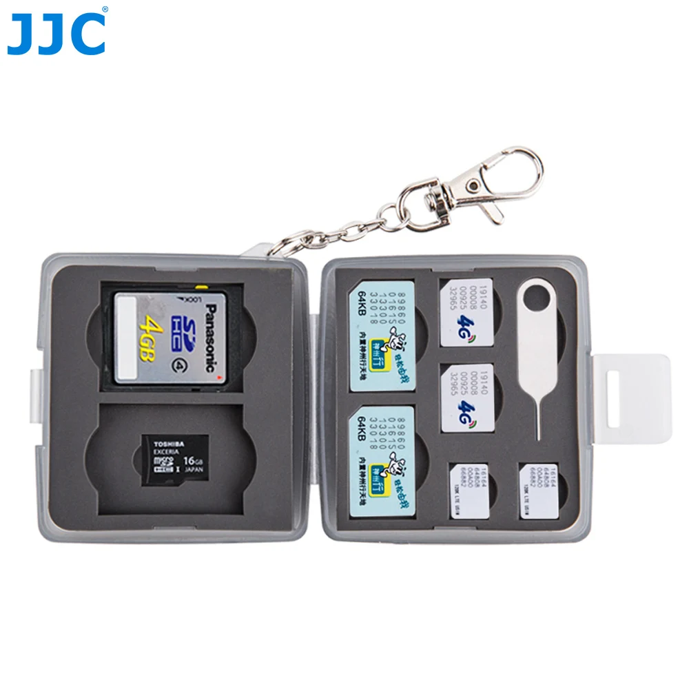 

JJC SD CF TF SIM Nano SIM Card Water-Resistant Camera Memory Card Storage Case Compact Tough Box