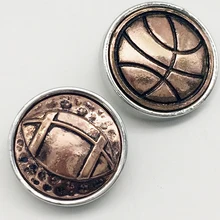 XHB057 Футбол Баскетбол металлическая кнопка оснастки для оснастки ювелирных изделий(подходит 18 мм 20 мм оснастка