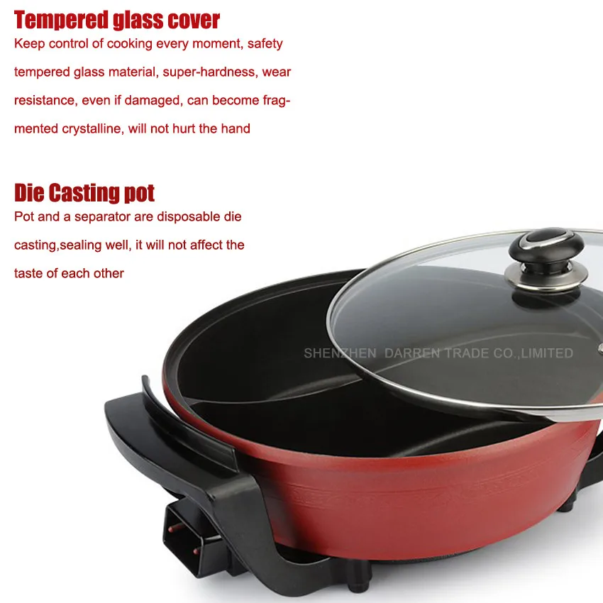 Elétrica de Alta Qualidade Multifuncional Panela Quente Yuanyang Pot Casa Não-vara Panelas 1pc 220v 1500w 6l 7 1pc 220v 1500w 6l elétrica de alta