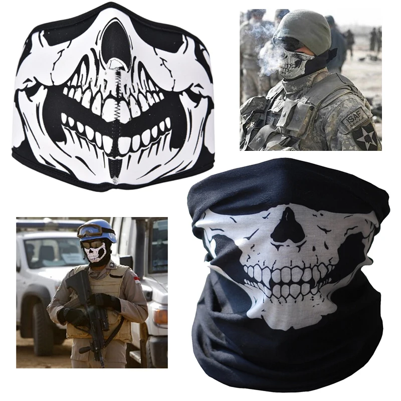 

Scary Mask Festival Skull Masks Skeleton Outdoor Motorcycle Bicycle Multi Masks Scarf Half Face Mask Cap Neck 2 style